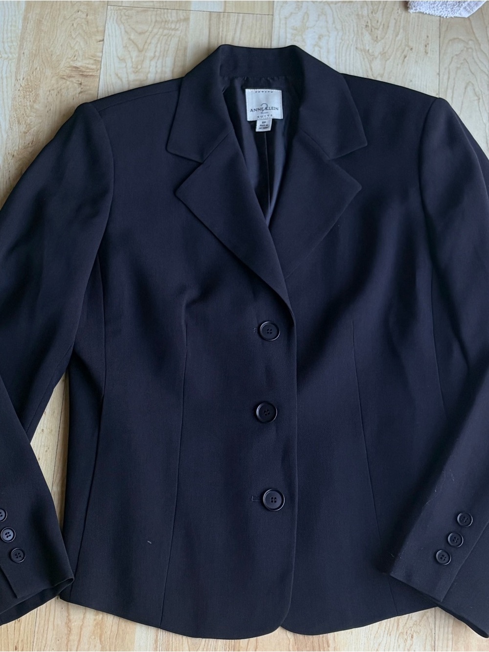 Anne Klein Black Women's Single-Breasted Tailored Blazer Jacket